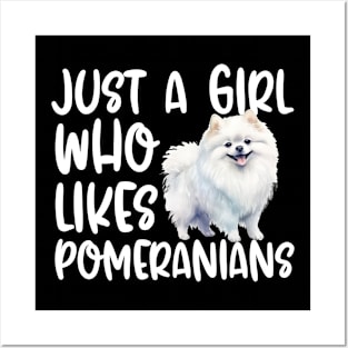 Just A Girl Who Likes Pomeranians Posters and Art
